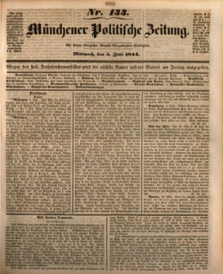 Münchener politische Zeitung (Süddeutsche Presse) Mittwoch 5. Juni 1844