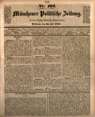 Münchener politische Zeitung (Süddeutsche Presse) Mittwoch 10. Juli 1844