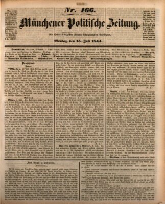 Münchener politische Zeitung (Süddeutsche Presse) Montag 15. Juli 1844