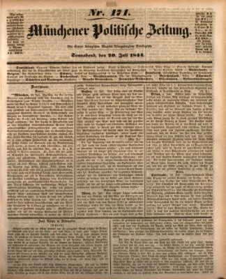 Münchener politische Zeitung (Süddeutsche Presse) Samstag 20. Juli 1844
