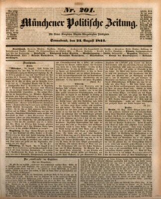 Münchener politische Zeitung (Süddeutsche Presse) Samstag 24. August 1844
