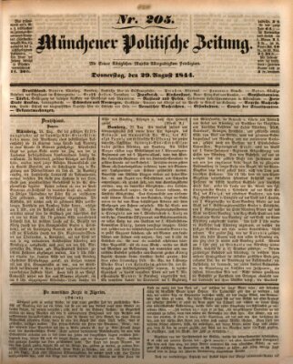 Münchener politische Zeitung (Süddeutsche Presse) Donnerstag 29. August 1844