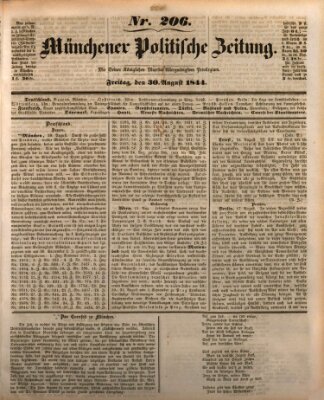Münchener politische Zeitung (Süddeutsche Presse) Freitag 30. August 1844