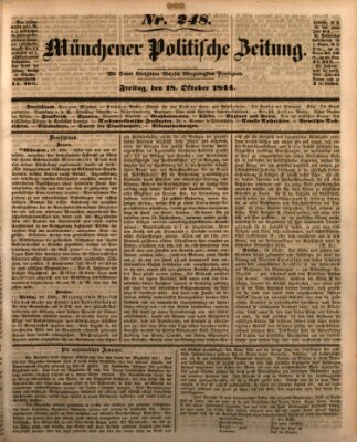 Münchener politische Zeitung (Süddeutsche Presse) Freitag 18. Oktober 1844