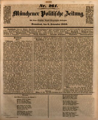 Münchener politische Zeitung (Süddeutsche Presse) Samstag 2. November 1844