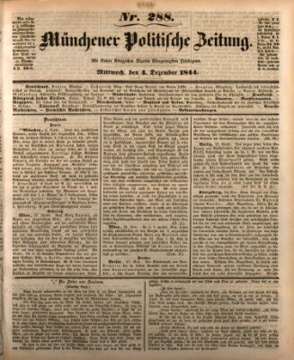 Münchener politische Zeitung (Süddeutsche Presse) Mittwoch 4. Dezember 1844