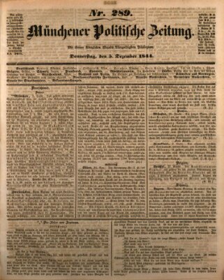 Münchener politische Zeitung (Süddeutsche Presse) Donnerstag 5. Dezember 1844