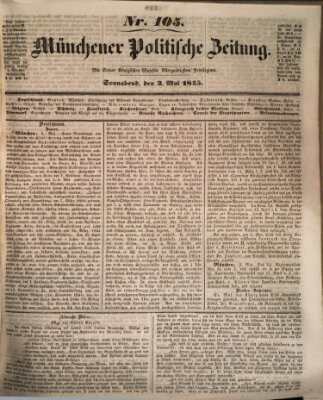 Münchener politische Zeitung (Süddeutsche Presse) Samstag 3. Mai 1845