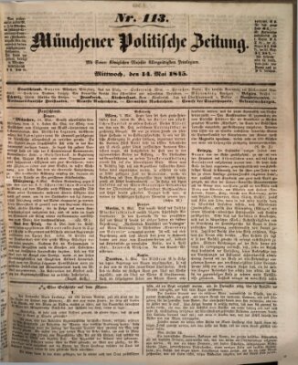 Münchener politische Zeitung (Süddeutsche Presse) Mittwoch 14. Mai 1845