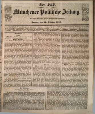 Münchener politische Zeitung (Süddeutsche Presse) Freitag 24. Oktober 1845