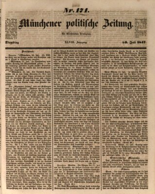 Münchener politische Zeitung (Süddeutsche Presse) Dienstag 20. Juli 1847