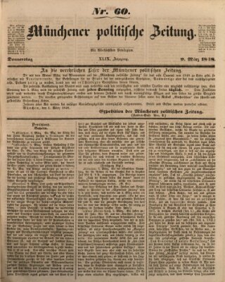 Münchener politische Zeitung (Süddeutsche Presse) Donnerstag 9. März 1848