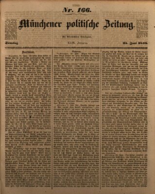 Münchener politische Zeitung (Süddeutsche Presse) Sonntag 25. Juni 1848