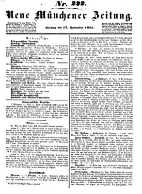 Neue Münchener Zeitung (Süddeutsche Presse) Montag 17. September 1855