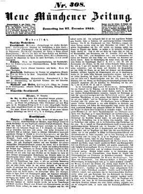 Neue Münchener Zeitung (Süddeutsche Presse) Donnerstag 27. Dezember 1855