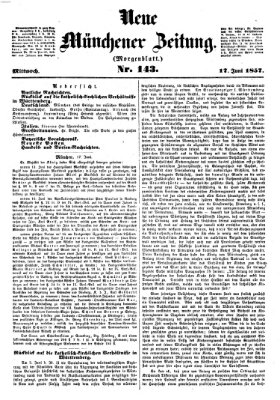 Neue Münchener Zeitung (Süddeutsche Presse) Mittwoch 17. Juni 1857