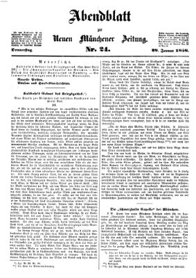 Neue Münchener Zeitung (Süddeutsche Presse) Donnerstag 28. Januar 1858
