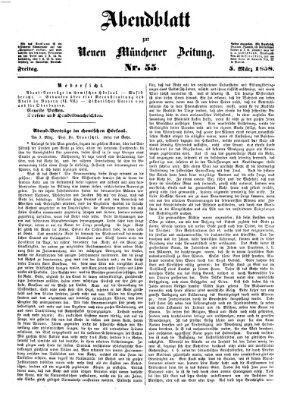 Neue Münchener Zeitung (Süddeutsche Presse) Freitag 5. März 1858