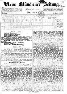 Neue Münchener Zeitung (Süddeutsche Presse) Freitag 1. Juli 1859