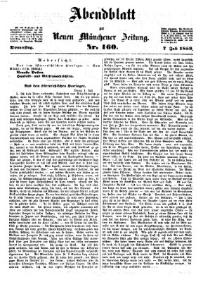 Neue Münchener Zeitung (Süddeutsche Presse) Donnerstag 7. Juli 1859