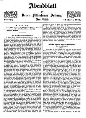 Neue Münchener Zeitung (Süddeutsche Presse) Donnerstag 13. Oktober 1859
