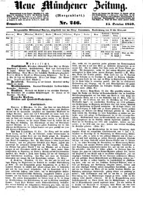 Neue Münchener Zeitung (Süddeutsche Presse) Samstag 15. Oktober 1859