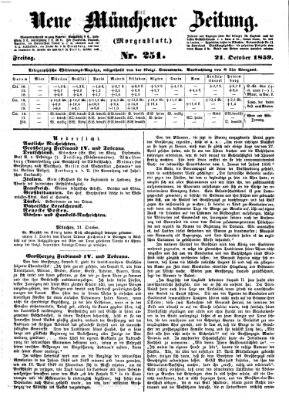 Neue Münchener Zeitung (Süddeutsche Presse) Freitag 21. Oktober 1859