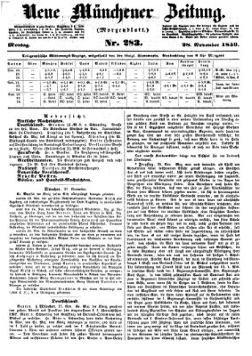 Neue Münchener Zeitung (Süddeutsche Presse) Montag 28. November 1859
