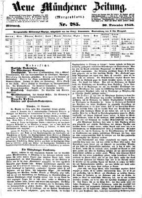 Neue Münchener Zeitung (Süddeutsche Presse) Mittwoch 30. November 1859