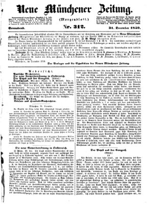 Neue Münchener Zeitung (Süddeutsche Presse) Samstag 31. Dezember 1859