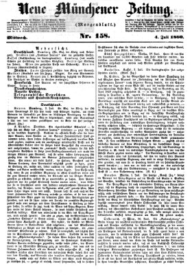 Neue Münchener Zeitung (Süddeutsche Presse) Mittwoch 4. Juli 1860