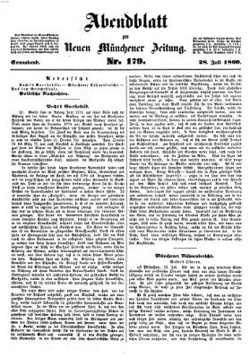 Neue Münchener Zeitung (Süddeutsche Presse) Samstag 28. Juli 1860