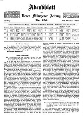 Neue Münchener Zeitung (Süddeutsche Presse) Freitag 26. Oktober 1860