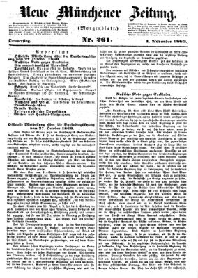 Neue Münchener Zeitung (Süddeutsche Presse) Donnerstag 1. November 1860