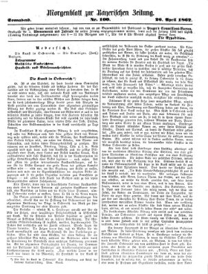 Bayerische Zeitung (Süddeutsche Presse) Samstag 26. April 1862