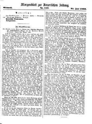 Bayerische Zeitung (Süddeutsche Presse) Mittwoch 25. Juni 1862
