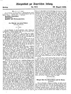 Bayerische Zeitung (Süddeutsche Presse) Freitag 22. August 1862