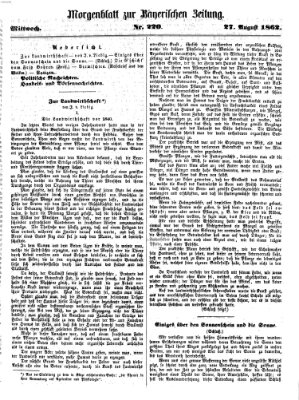 Bayerische Zeitung (Süddeutsche Presse) Mittwoch 27. August 1862
