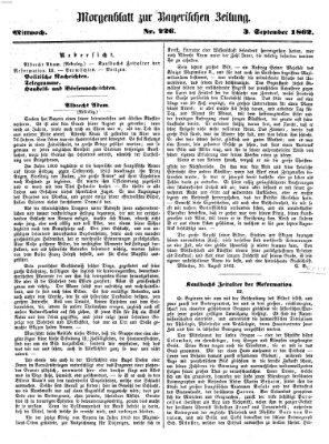 Bayerische Zeitung (Süddeutsche Presse) Mittwoch 3. September 1862