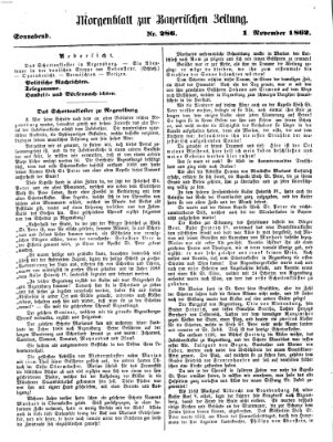 Bayerische Zeitung (Süddeutsche Presse) Samstag 1. November 1862