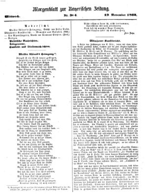 Bayerische Zeitung (Süddeutsche Presse) Mittwoch 19. November 1862