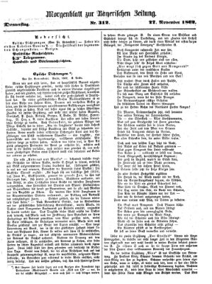 Bayerische Zeitung (Süddeutsche Presse) Donnerstag 27. November 1862
