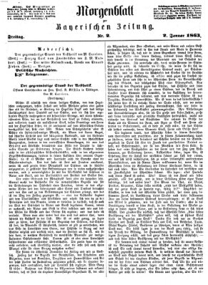 Bayerische Zeitung (Süddeutsche Presse) Freitag 2. Januar 1863