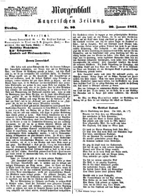 Bayerische Zeitung (Süddeutsche Presse) Dienstag 20. Januar 1863