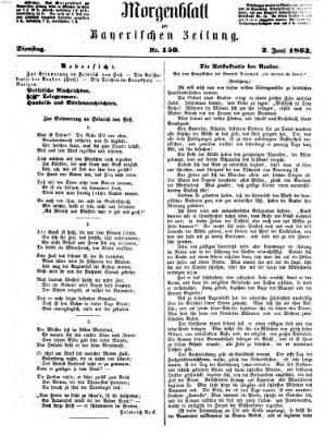Bayerische Zeitung (Süddeutsche Presse) Dienstag 2. Juni 1863