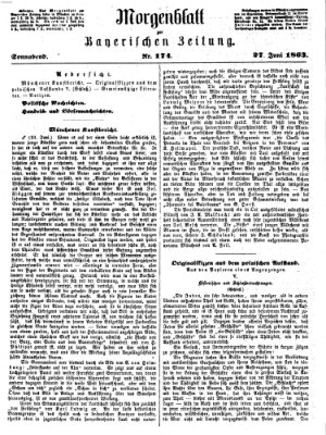 Bayerische Zeitung (Süddeutsche Presse) Samstag 27. Juni 1863