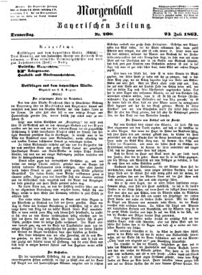 Bayerische Zeitung (Süddeutsche Presse) Donnerstag 23. Juli 1863