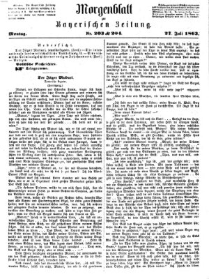 Bayerische Zeitung (Süddeutsche Presse) Montag 27. Juli 1863