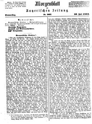 Bayerische Zeitung (Süddeutsche Presse) Donnerstag 30. Juli 1863
