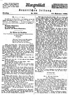 Bayerische Zeitung (Süddeutsche Presse) Dienstag 15. September 1863